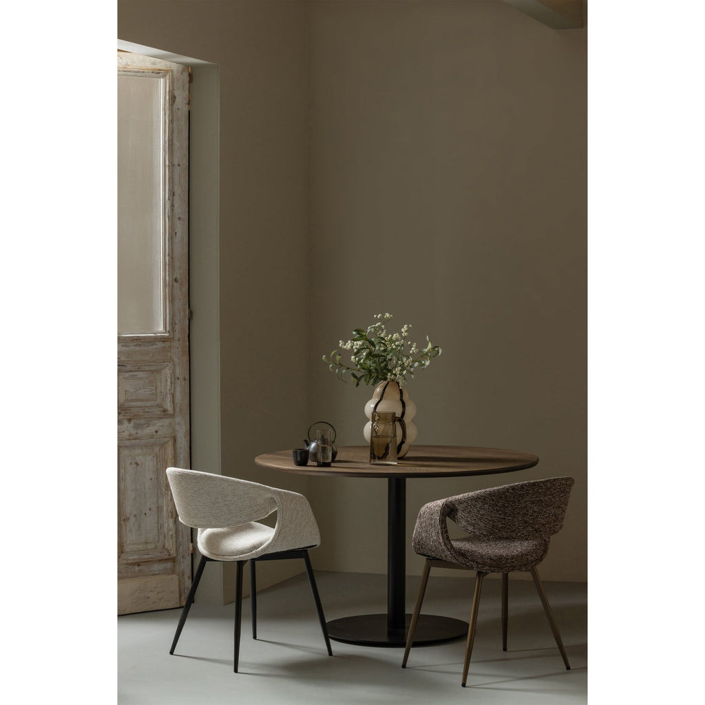 YOSSI DINING CHAIR NATURAL WITH METAL LEG BLACK