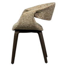Load image into Gallery viewer, YOSSI DINING CHAIR SAND WITH WOODEN LEG DARK BROWN