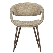 Load image into Gallery viewer, YOSSI DINING CHAIR SAND WITH METAL LEG COPPER