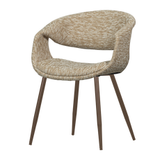 Load image into Gallery viewer, YOSSI DINING CHAIR SAND WITH METAL LEG COPPER