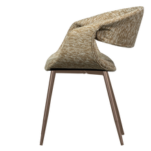 Load image into Gallery viewer, YOSSI DINING CHAIR SAND WITH METAL LEG COPPER