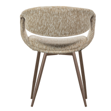 Load image into Gallery viewer, YOSSI DINING CHAIR SAND WITH METAL LEG COPPER