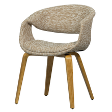 Load image into Gallery viewer, YOSSI DINING CHAIR SAND WITH WOODEN LEG NATURAL