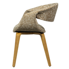 Load image into Gallery viewer, YOSSI DINING CHAIR SAND WITH WOODEN LEG NATURAL
