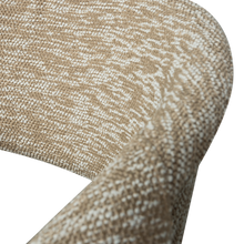 Load image into Gallery viewer, YOSSI DINING CHAIR SAND WITH WOODEN LEG DARK BROWN