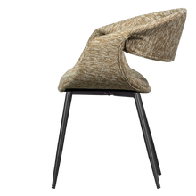 Load image into Gallery viewer, YOSSI DINING CHAIR SAND WITH METAL LEG BLACK