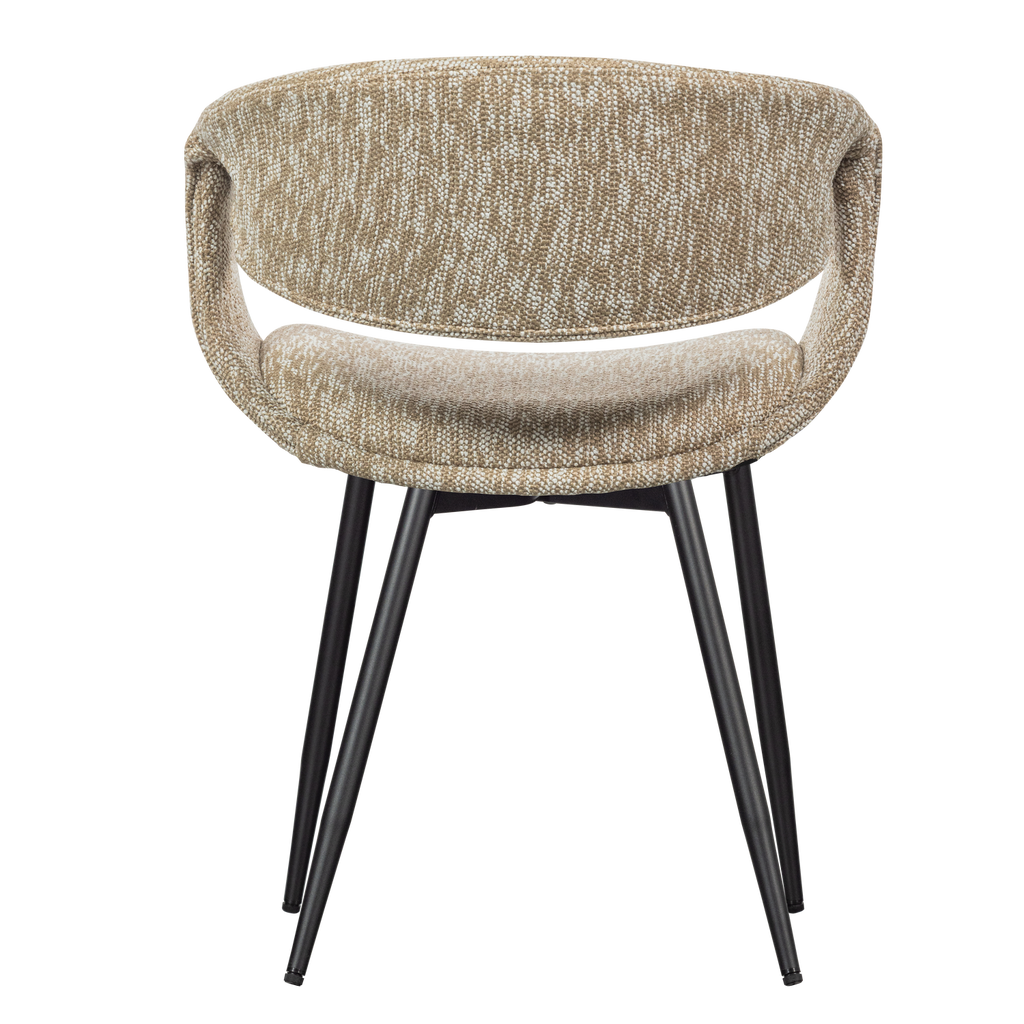 YOSSI DINING CHAIR SAND WITH METAL LEG BLACK