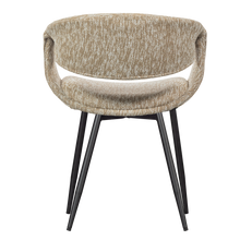 Load image into Gallery viewer, YOSSI DINING CHAIR SAND WITH METAL LEG BLACK