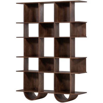SINNE BOOKSHELF MANGO WOOD WALNUT 180x130CM