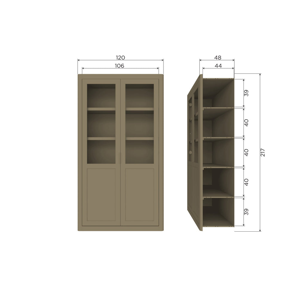 GUNNAR SHOWCABINET PINE MUD [fsc]