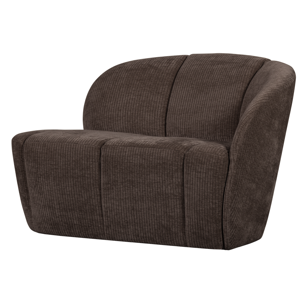 MOJO 2-SEATER BENCH RIGHT RIB FABRIC BROWN