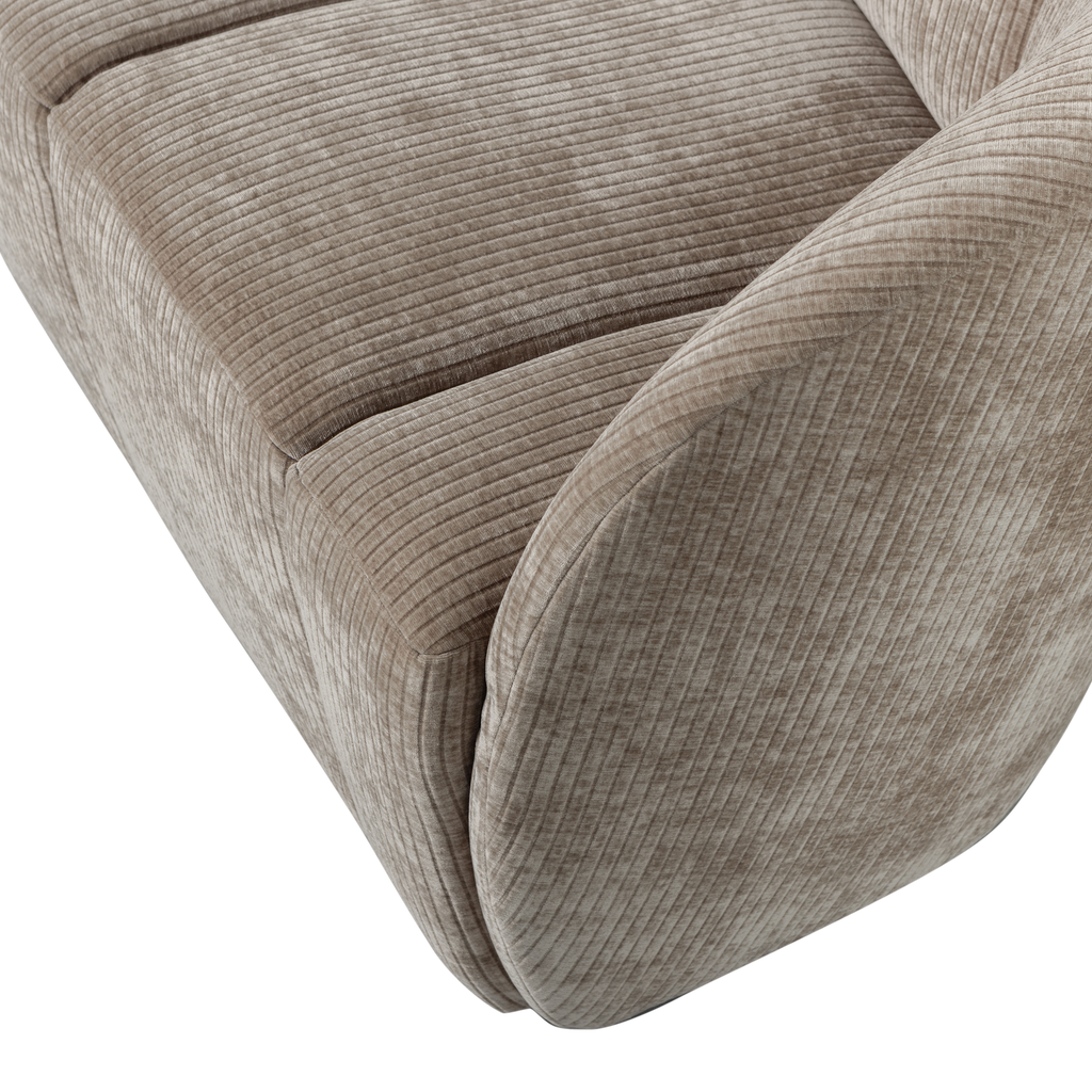 MOJO 2-SEATER BENCH RIGHT RIB FABRIC DARK SAND