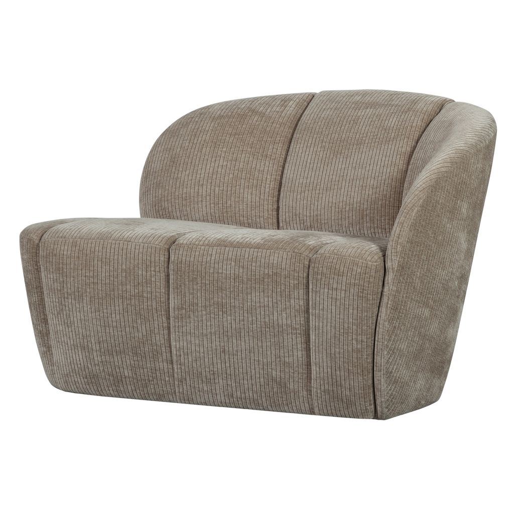 MOJO 2-SEATER BENCH RIGHT RIB FABRIC DARK SAND