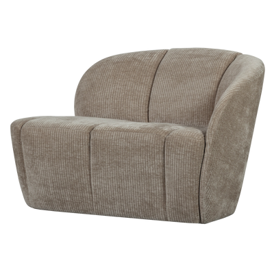MOJO 2-SEATER BENCH RIGHT RIB FABRIC DARK SAND