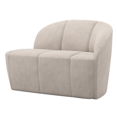 MOJO 2-SEATER BENCH RIGHT RIB FABRIC ECRU