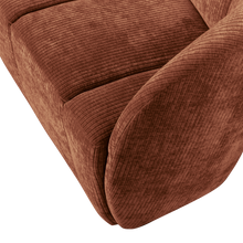 Laden Sie das Bild in den Galerie-Viewer, MOJO 2-SEATER BENCH RIGHT RIB FABRIC RUST BROWN