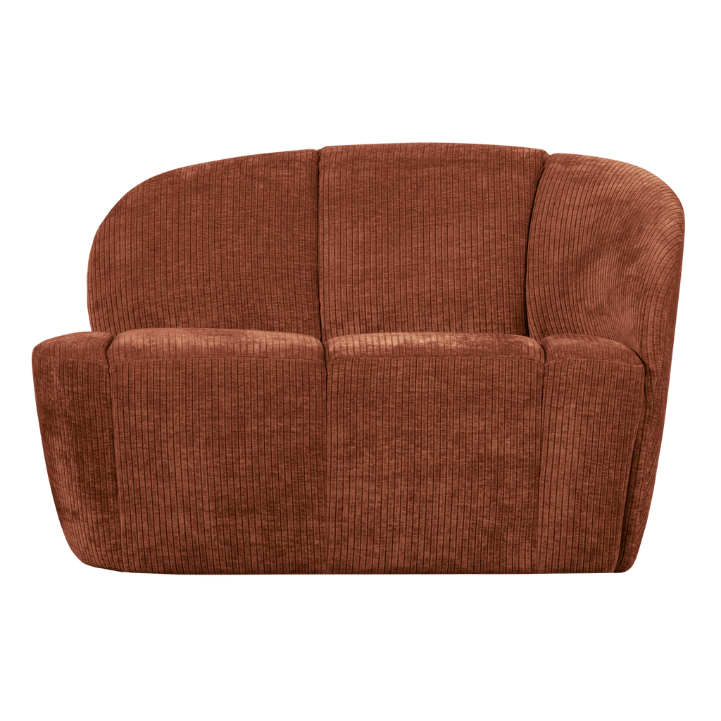 MOJO 2-SEATER BENCH RIGHT RIB FABRIC RUST BROWN