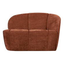 Laden Sie das Bild in den Galerie-Viewer, MOJO 2-SEATER BENCH RIGHT RIB FABRIC RUST BROWN