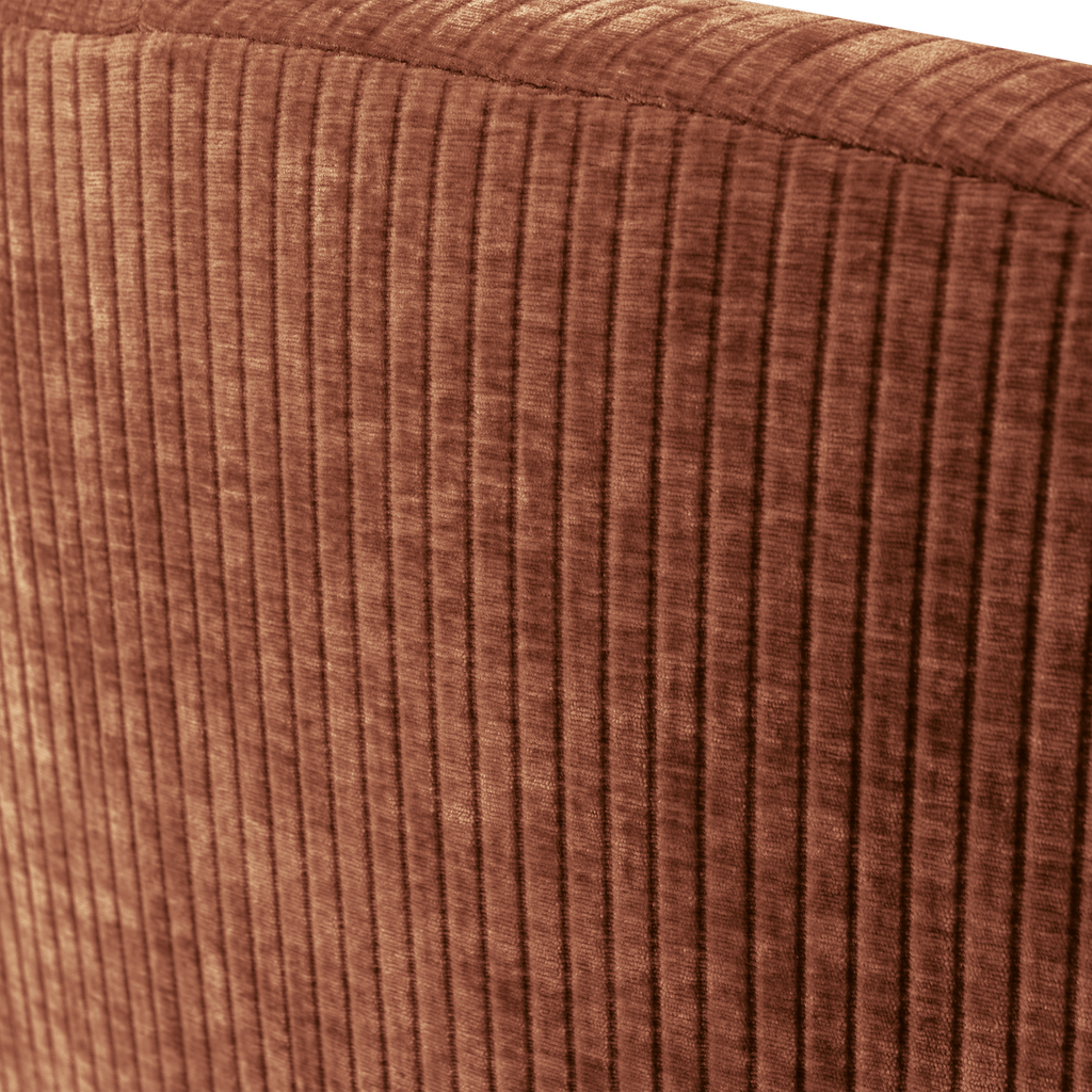 MOJO 2-SEATER BENCH RIGHT RIB FABRIC RUST BROWN