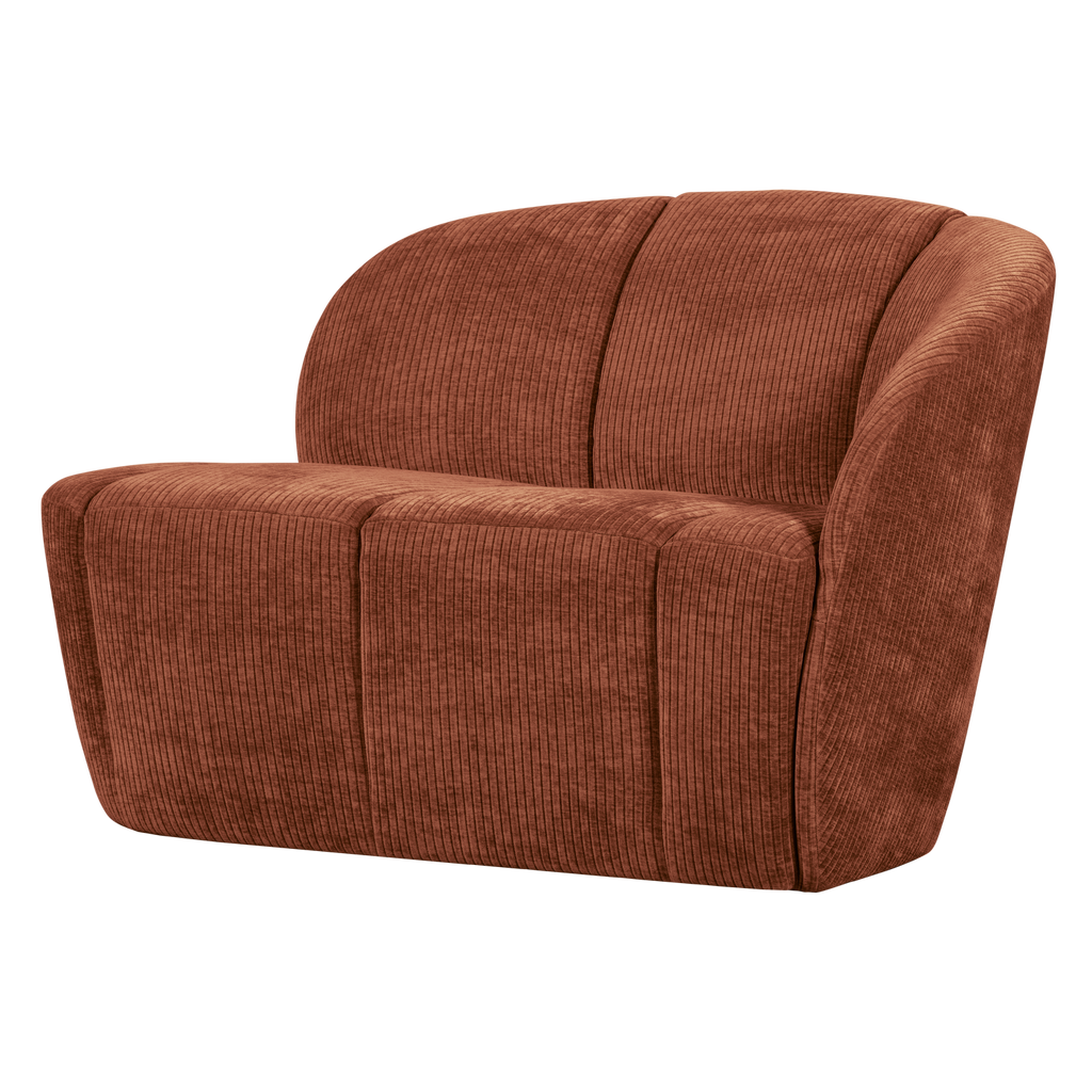 MOJO 2-SEATER BENCH RIGHT RIB FABRIC RUST BROWN