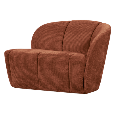 MOJO 2-SEATER BENCH RIGHT RIB FABRIC RUST BROWN