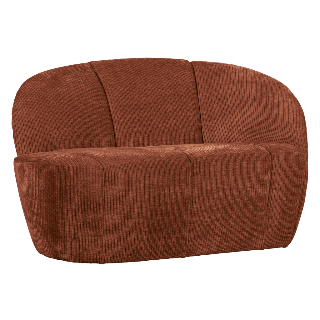 MOJO 2-SEATER BENCH RIGHT RIB FABRIC RUST BROWN