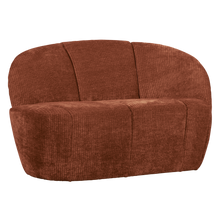 Laden Sie das Bild in den Galerie-Viewer, MOJO 2-SEATER BENCH RIGHT RIB FABRIC RUST BROWN