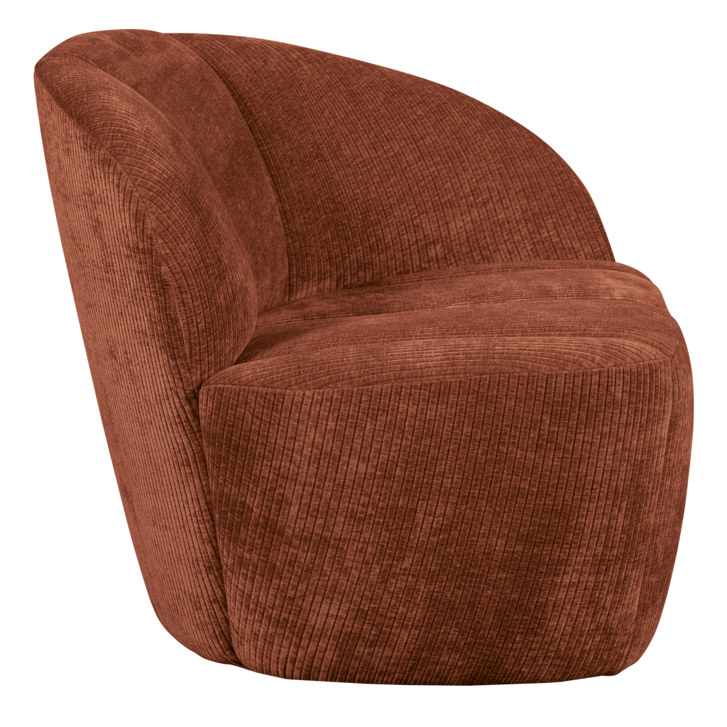 MOJO 2-SEATER BENCH RIGHT RIB FABRIC RUST BROWN