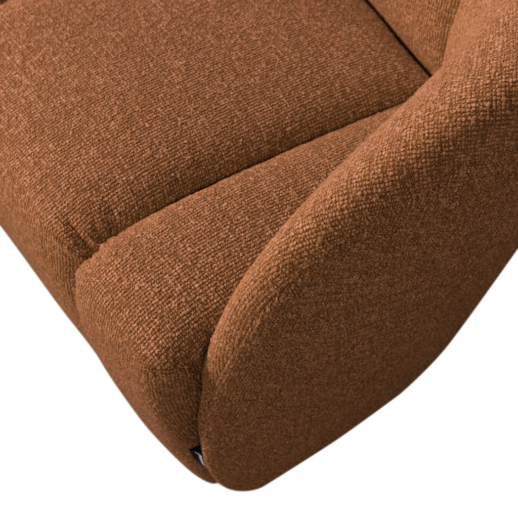 MOJO 2-SEATER BENCH RIGHT BOUCLE RUST BROWN MELANGE