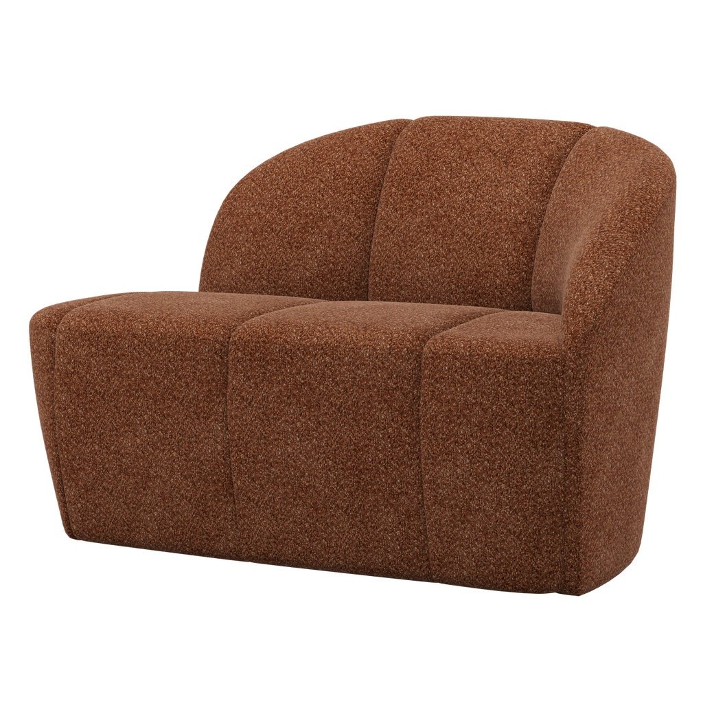 MOJO 2-SEATER BENCH RIGHT WOOLLY RUST BROWN