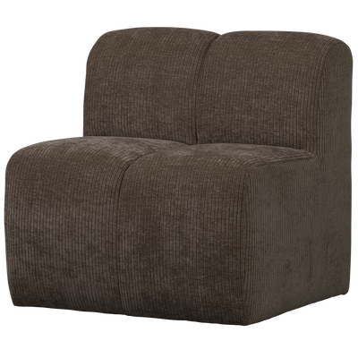 MOJO DINING BENCH 84CM WITH BACKREST RIB FABRIC BROWN