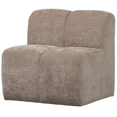 MOJO DINING BENCH 84CM WITH BACKREST RIB FABRIC DARK SAND