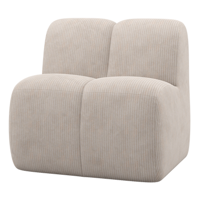 MOJO DINING BENCH 84CM WITH BACKREST RIB FABRIC ECRU