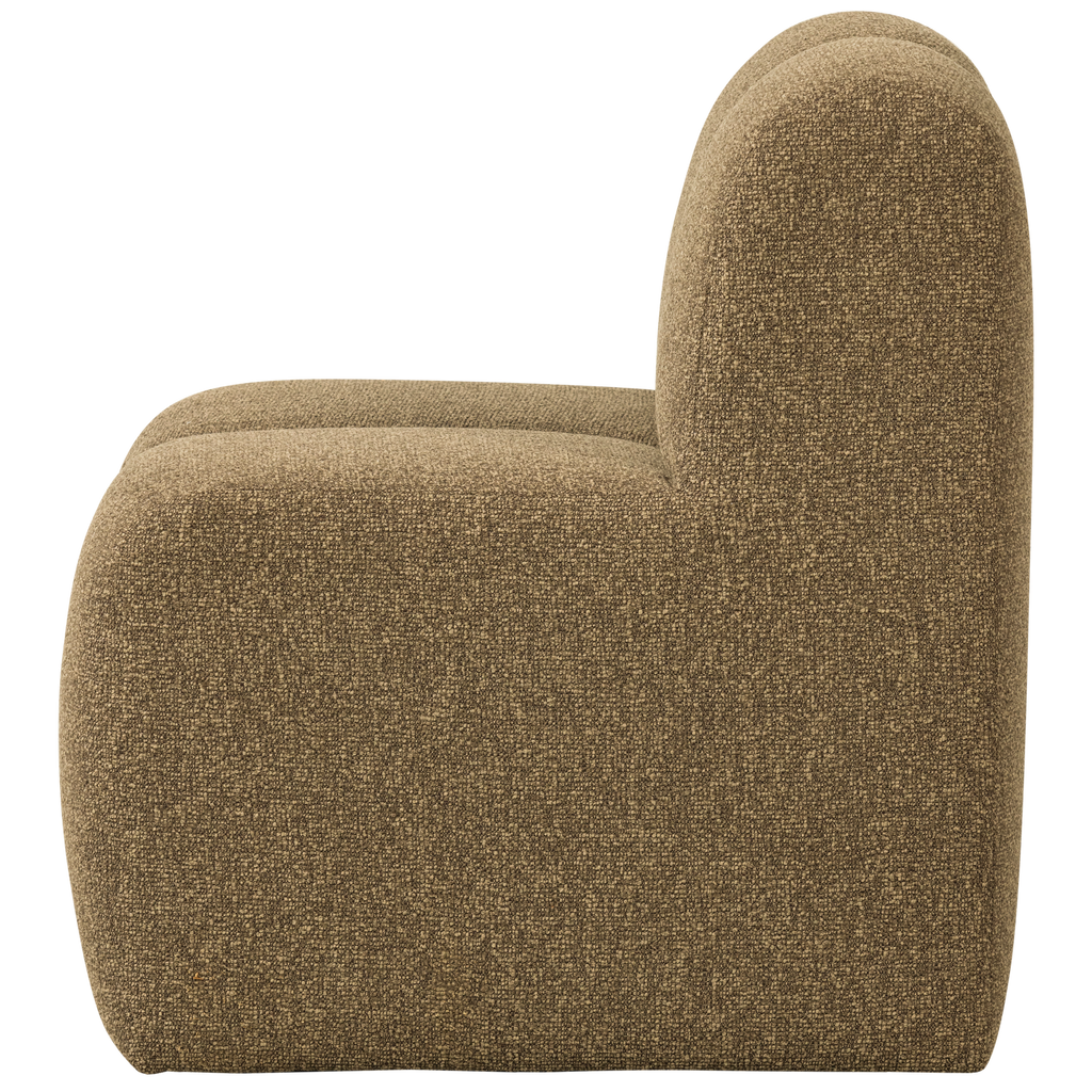 MOJO DINING BENCH 84CM BACKREST BOUCLE YELLOW/BROWN MELANGE