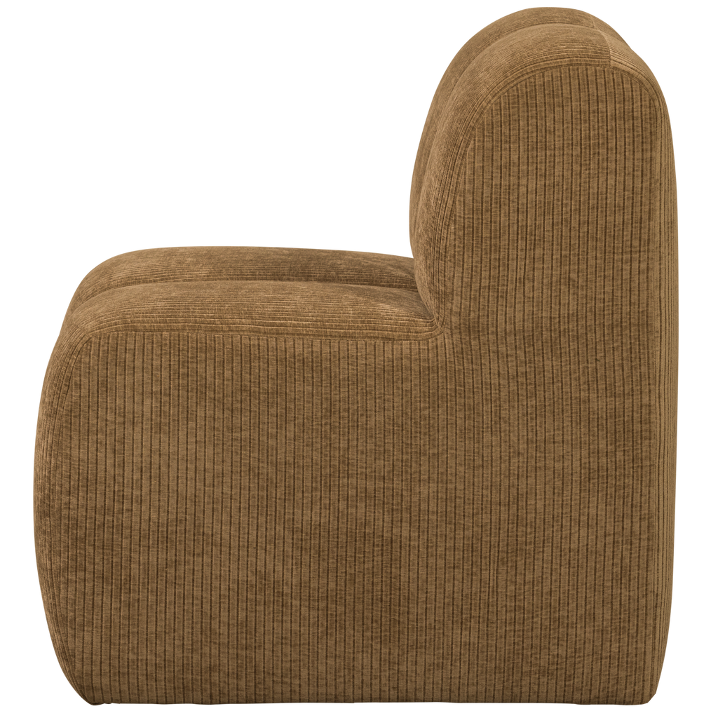 MOJO DINING BENCH 84CM WITH BACKREST RIB FABRIC HONEY YELLOW