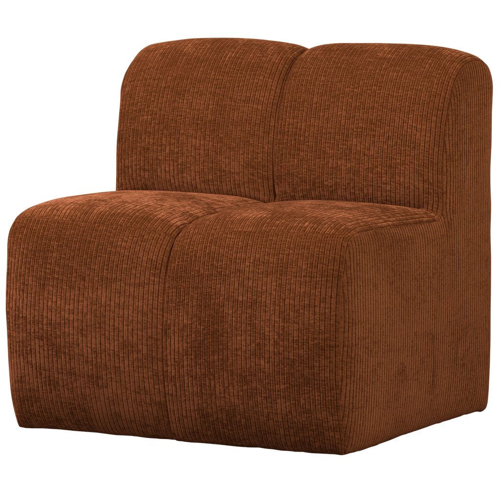 MOJO DINING BENCH 84CM WITH BACKREST RIB FABRIC RUST BROWN