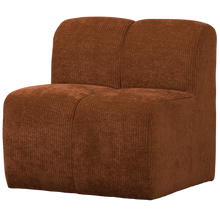 Laden Sie das Bild in den Galerie-Viewer, MOJO DINING BENCH 84CM WITH BACKREST RIB FABRIC RUST BROWN