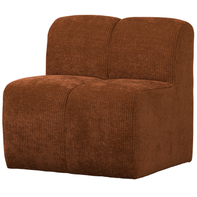 MOJO DINING BENCH 84CM WITH BACKREST RIB FABRIC RUST BROWN