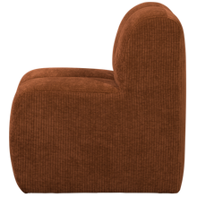 Laden Sie das Bild in den Galerie-Viewer, MOJO DINING BENCH 84CM WITH BACKREST RIB FABRIC RUST BROWN