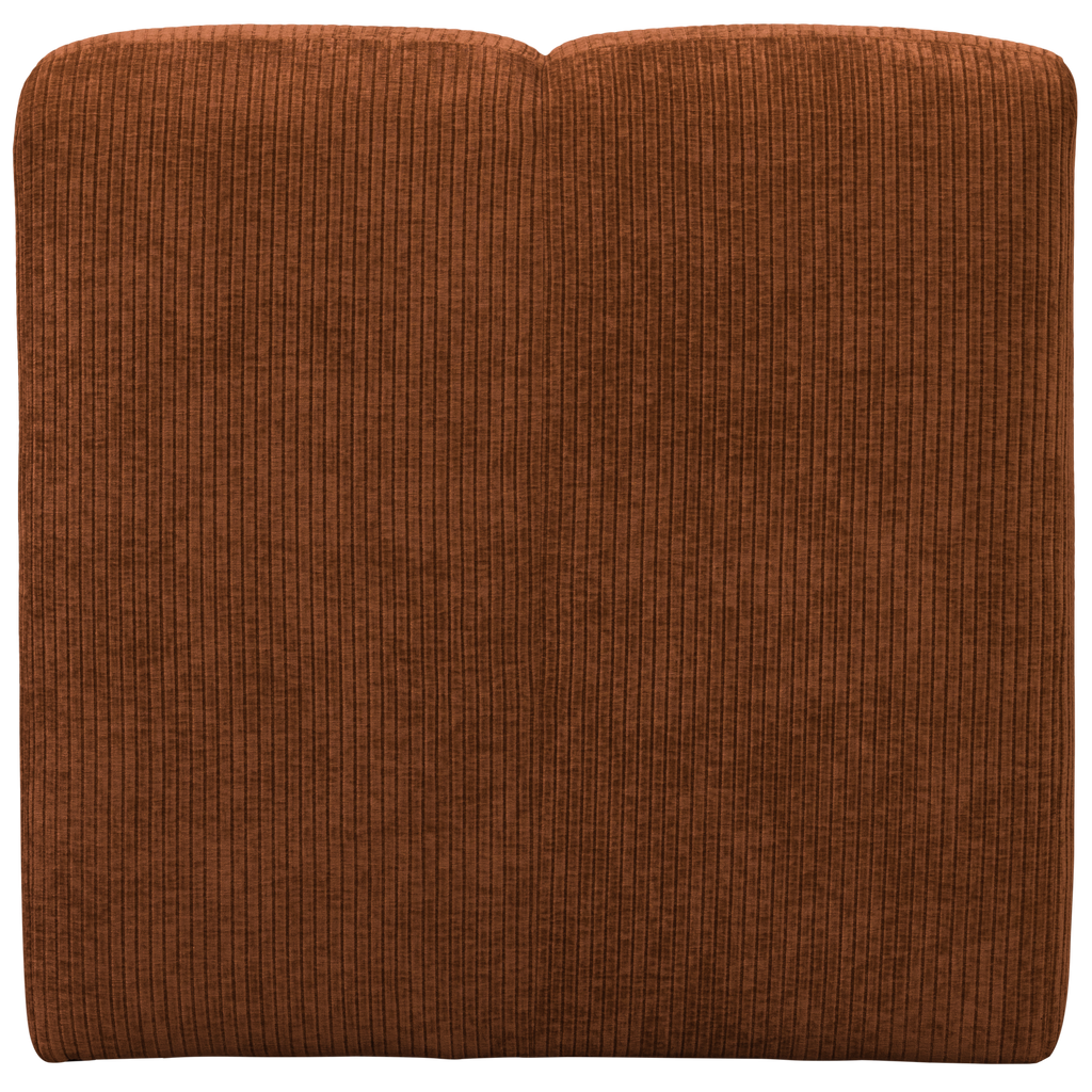 MOJO DINING BENCH 84CM WITH BACKREST RIB FABRIC RUST BROWN