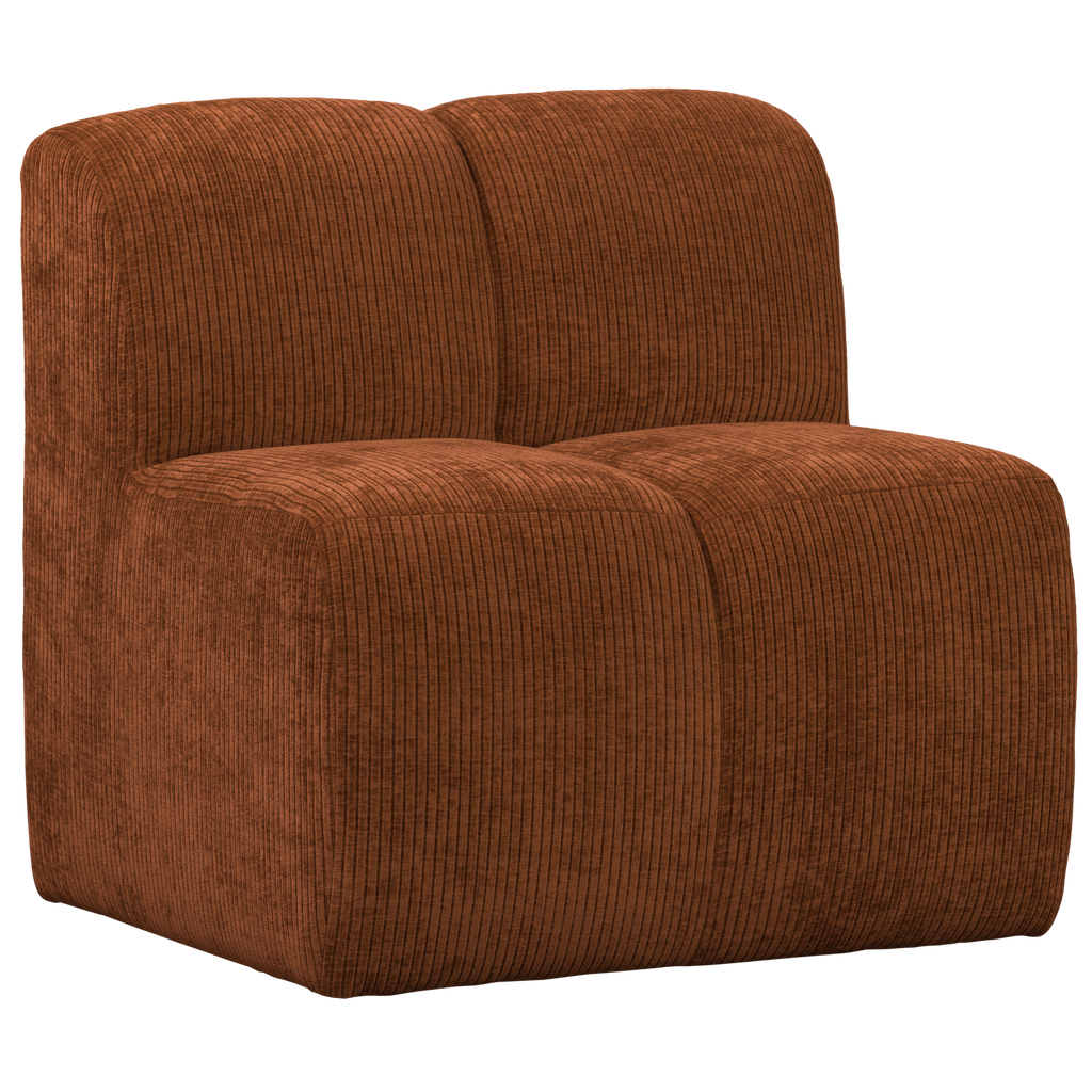 MOJO DINING BENCH 84CM WITH BACKREST RIB FABRIC RUST BROWN