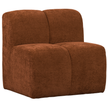 Laden Sie das Bild in den Galerie-Viewer, MOJO DINING BENCH 84CM WITH BACKREST RIB FABRIC RUST BROWN