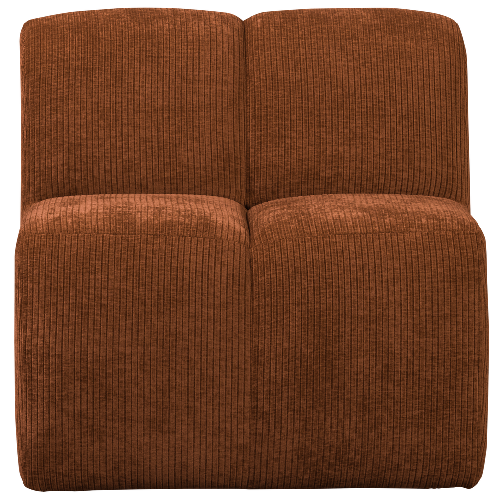 MOJO DINING BENCH 84CM WITH BACKREST RIB FABRIC RUST BROWN