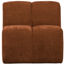 Laden Sie das Bild in den Galerie-Viewer, MOJO DINING BENCH 84CM WITH BACKREST RIB FABRIC RUST BROWN