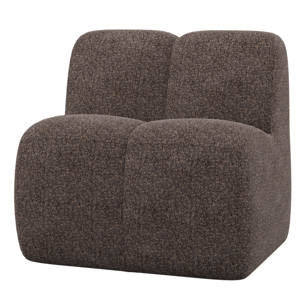 MOJO DINING BENCH 84 CM WITH BACKREST WOOLLY BROWN