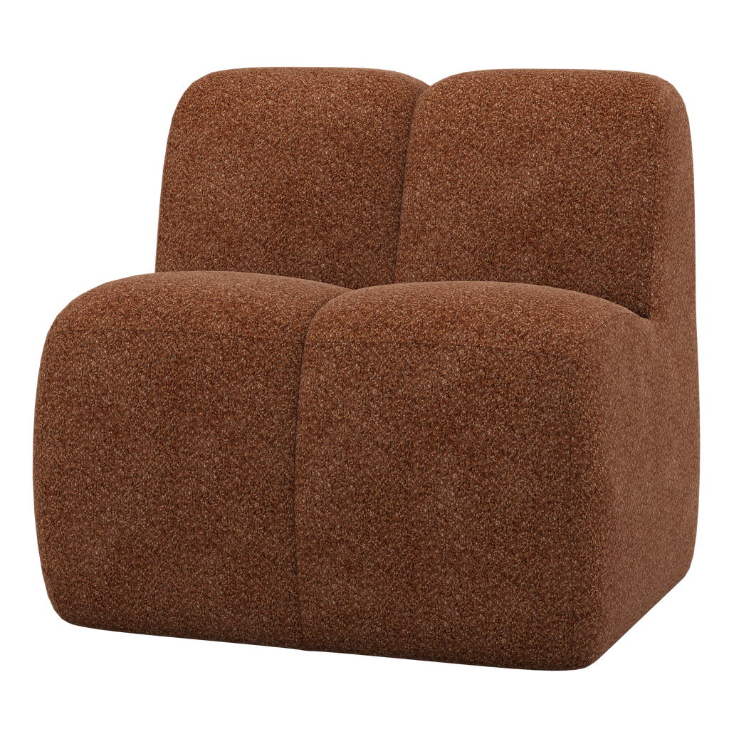 MOJO DINING BENCH 84 CM WITH BACKREST WOOLLY RUST BROWN
