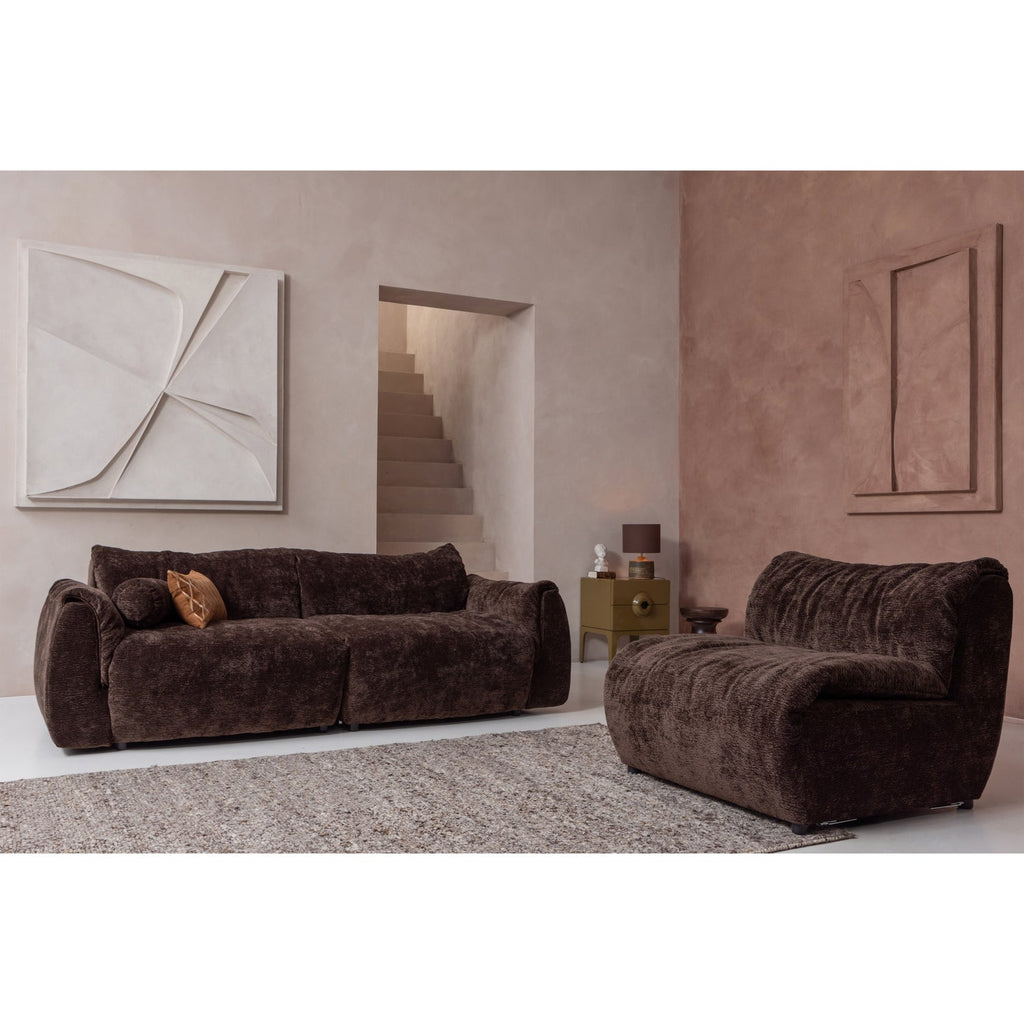 BAGGY 2-SEATER 3D CHENILLE DARK BROWN