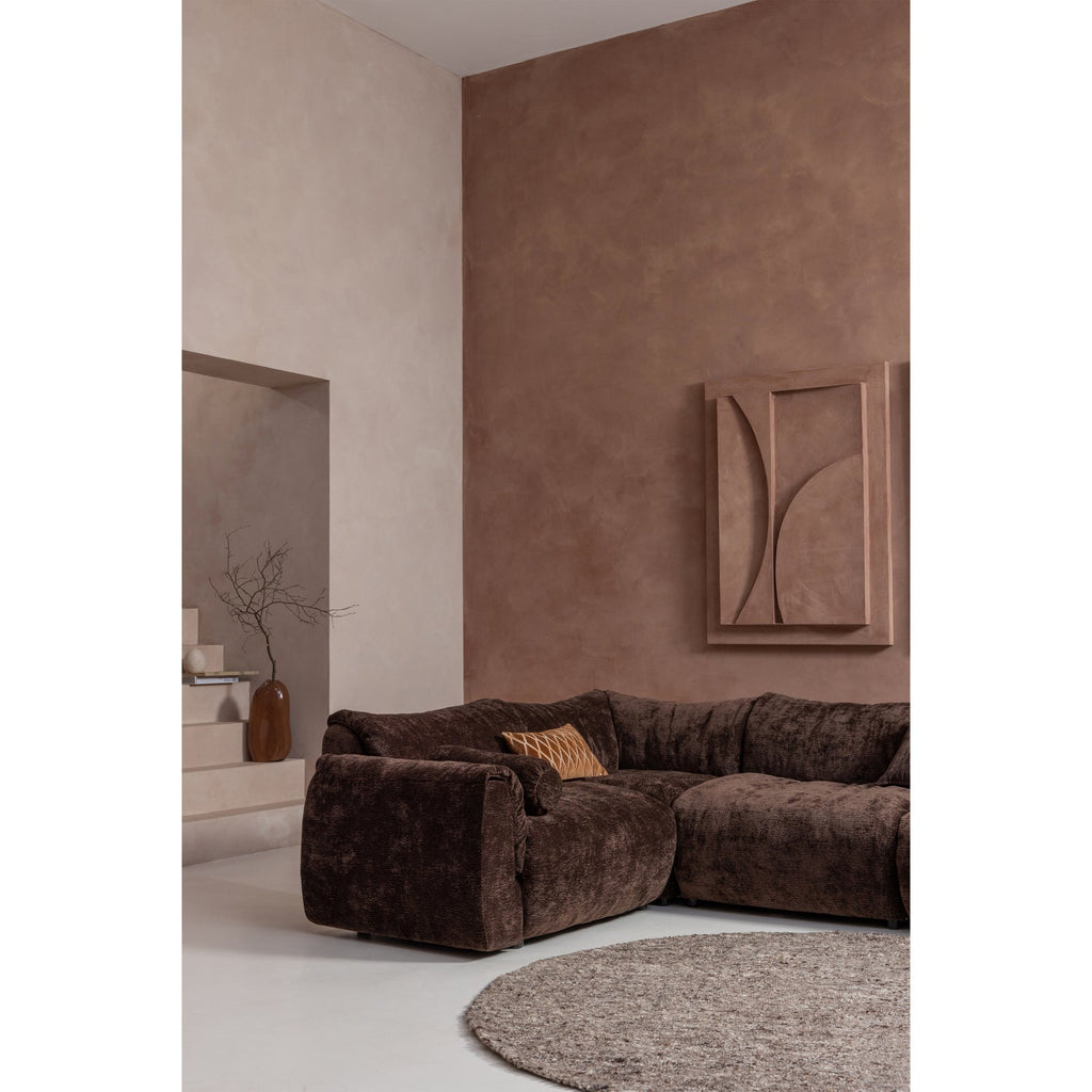 BAGGY 1-SEATER ELEMENT WITH ARM LEFT 3D CHENILLE DARK BROWN