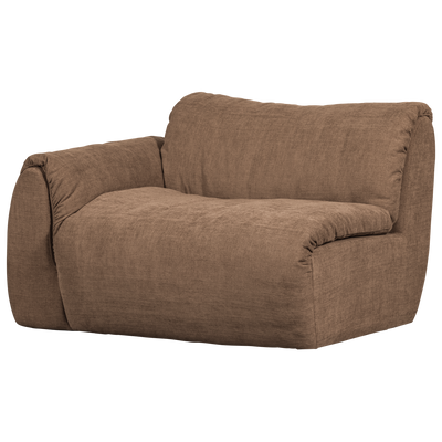BAGGY 1-SEATER ELEMENT WITH ARM LEFT WOVEN CHENILLE BROWN