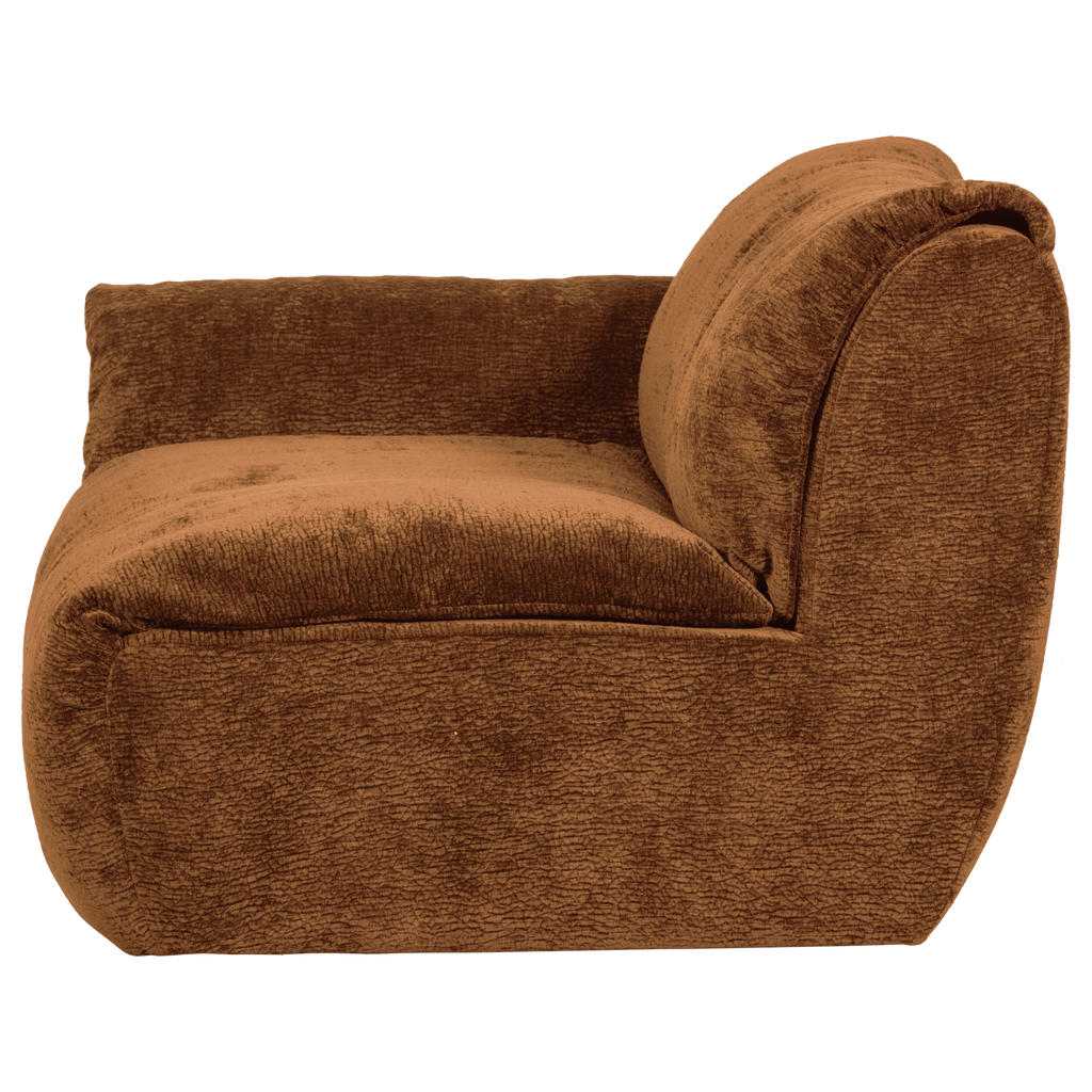 BAGGY 1-SEATER ELEMENT WITH ARM LEFT 3D CHENILLE MID BROWN